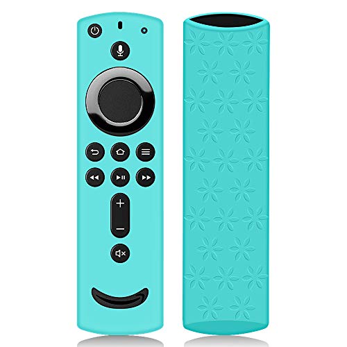 Book Cover Remote Case/Cover for Fire TV Stick 4K,Protective Silicone Holder Lightweight[Anti Slip]ShockProof for Fire TV Cube/Fire TV(3rd Gen)Compatible with All-New 2nd Gen Alexa Voice Remote Control-Turquoise