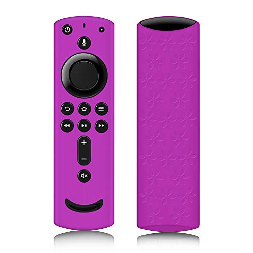 Book Cover Remote Cover for Fire TV Stick 4K, Silicone Remote case for Fire TV Cube/Fire TV(3rd Gen) Compatible with All-New 2nd Gen Alexa Voice Remote Control, Lightweight Anti-Slip Shockproof (Purple)