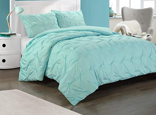 Book Cover Heritage Club Ultra Soft - Sierra - Hypoallergenic - for Boys and Girls - All Season Breathable 2 Piece Kids and Teen Solid Pintuck Comforter Set - Twin XL - Alternative Microfiber, Mint
