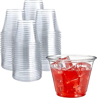 Book Cover 250 Clear Plastic Cups | 9 oz Plastic Cups | Clear Disposable Cups | PET Cups | Clear Plastic Party Cups | Crystal Clear Plastic Cups