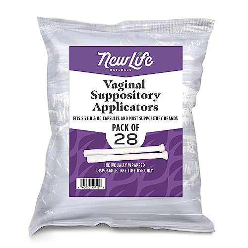 Disposable Plastic Vaginal Suppository Applicators: Individually Wrapped Suppository Applicator for Women - Fits Most Boric Acid Suppositories, Pills, Tablets and Size 0 and 00 Capsules - 28 Pack