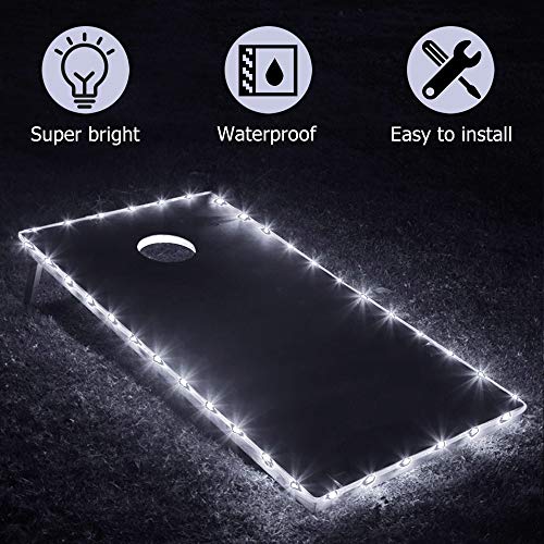 TongYu Cornhole LED Lights, Ultra Bright Standard Cornhole Night Light for Family Backyard Bean Bag Toss Cornhole Game, Long-Lasting Over 72 Hours, 2 Set