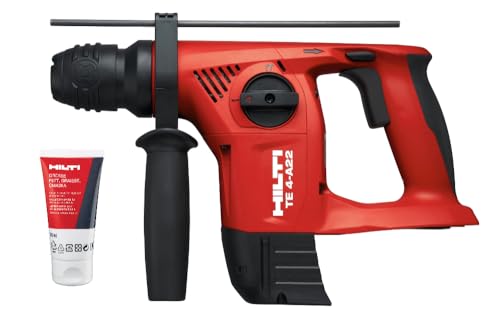 Hilti TE 4-A22 Cordless Rotary Hammer, Compact D-Grip 22V Rotary Hammer with with Superior handling in Serial Applications, for Concrete and Masonry, Tool only, Weight: 7.3 lbs (2149910)
