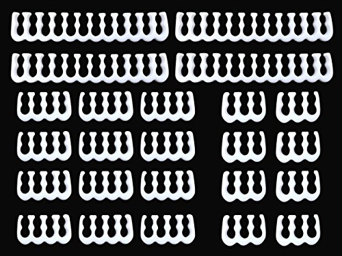 upHere Cable Comb 24 Pieces Set = 24-pin x 4, 8-pin x 12, 6-pin x 8 for 3 mm- Cable Gesleeved Up to 3.4 mm/0.13inch White(3.4 mm/0.13inch) - CM511