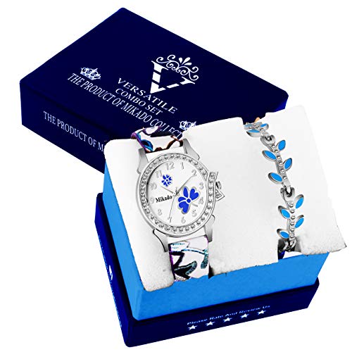 Mikado Evergreen Bracelet Style Combo Set for Girls Analog Watch - for Girls