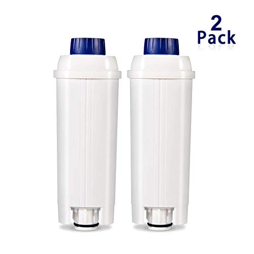 Coffee Machine Filter for DeLonghi Filter DLSC002 with Activated Carbon Softener, Goosemen Water Filter Compatible with De'Longhi ECAM, Esam, ETAM, BCO, EC. (Pack of 2)