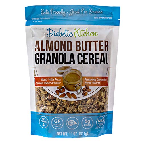 Book Cover Diabetic Kitchen Almond Butter Granola Cereal - Low Carb Snacks & Breakfast Food w/ No Added Sugar - Keto Friendly, 4 Net Carbs, Gluten-Free & Non-GMO (11 oz)