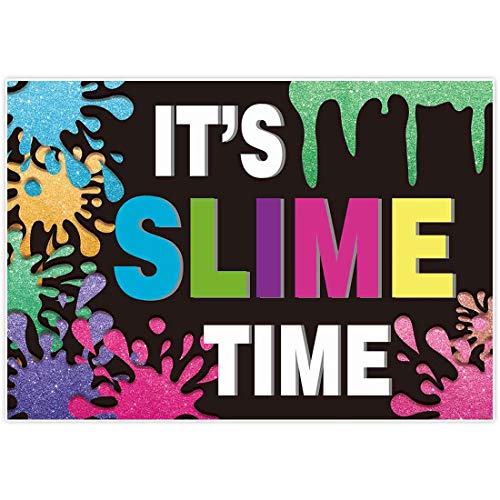 Book Cover Allenjoy 7x5ft Polyester It's Slime Time Backdrop for Kids Colorful Fiesta Birthday Party Splatter Decorations Glow Themed Favors Supplies Boy Girl Photography Background Photo Studio Booth Props