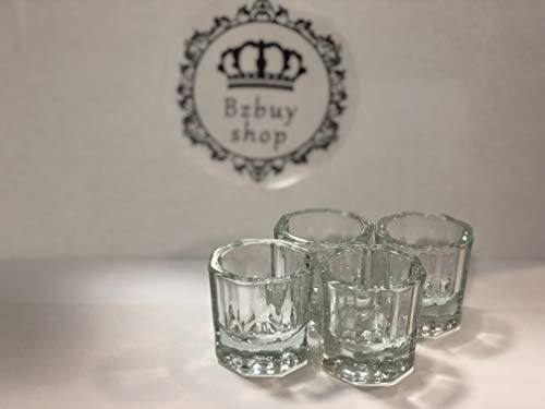 Bzbuy 4 Nail Art Acrylic Liquid Powder Dappen Dish Glass Crystal Cup Glassware Tools