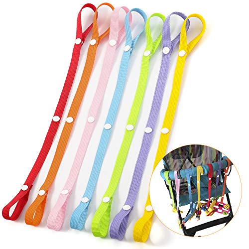 Hifot Baby Toy Straps 5 Pack, New Sippy Pal Baby Bottle Cup Pacifier Safety Strap Toy Dummy Clip Anti-Drop Strap Holder Hanger Hook for Stroller Pushchair Pram (7)