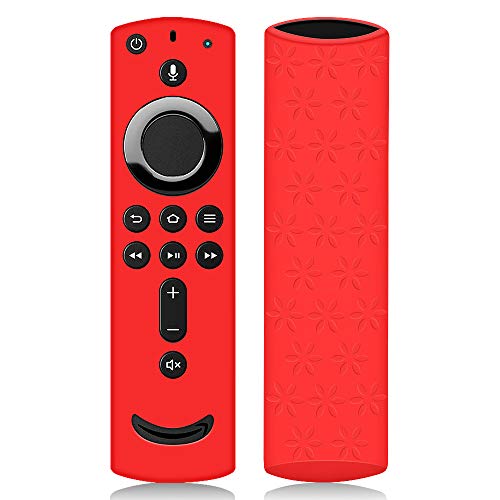 Remote Case/Cover for Fire TV Stick 4K, Protective Silicone Holder Lightweight [Anti Slip] ShockProof for Fire TV Cube/Fire TV(3rd Gen)Compatible with All-New 2nd Gen Alexa Voice Remote Control (Red)