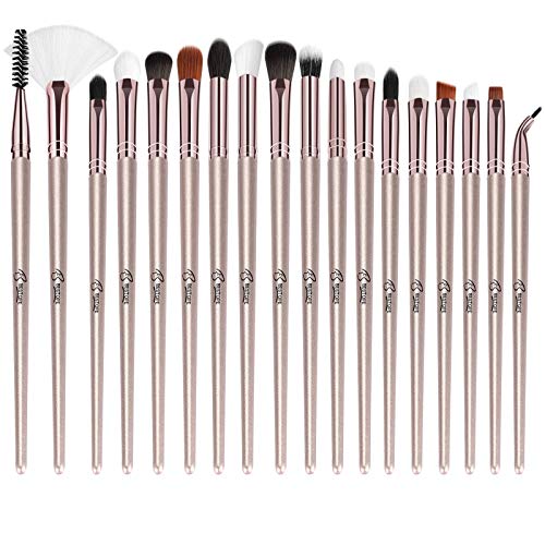 BESTOPE Eye Makeup Brush Set, 18 Pieces Professional Cosmetic Makeup Brushes Includes Eye Shadow Eyebrow Eyelash EyeLiners Brushes Detail Brushes with Top Quailty Soft Synthetic Hairs