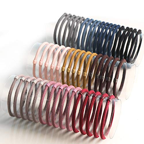Book Cover 50 Pack Hair Bands Hair Rope for Girls and Womens Hair, Elastic Hair Ties for Thick Hair, High Stretch Ponytail Holders Hair Rubber Bands, Non slip No Damage Premium Hair Accessories(10 Solid Colors)