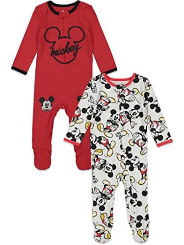 Book Cover Disney Mickey Mouse Baby 2 Pack Zip Up Sleep N' Play Coveralls Newborn to Infant