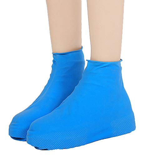 Silicone Show Covers, Waterproof Shoe Covers, Reusable Silicone Boot and Shoe Covers for Men Women Silicone Rubber Shoe Protectors for Indoor and Outdoor Protection (Large US 7.5-11)