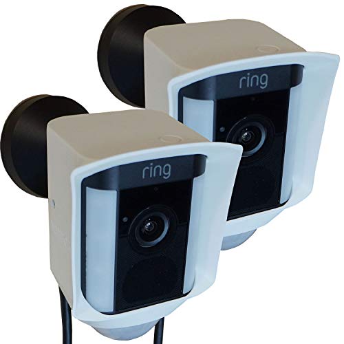 Silicone Skin Cover Case for Ring Spotlight Camera Wired - Sun Glare, UV & Weather Protection Skins Cover (2 Pack, White)