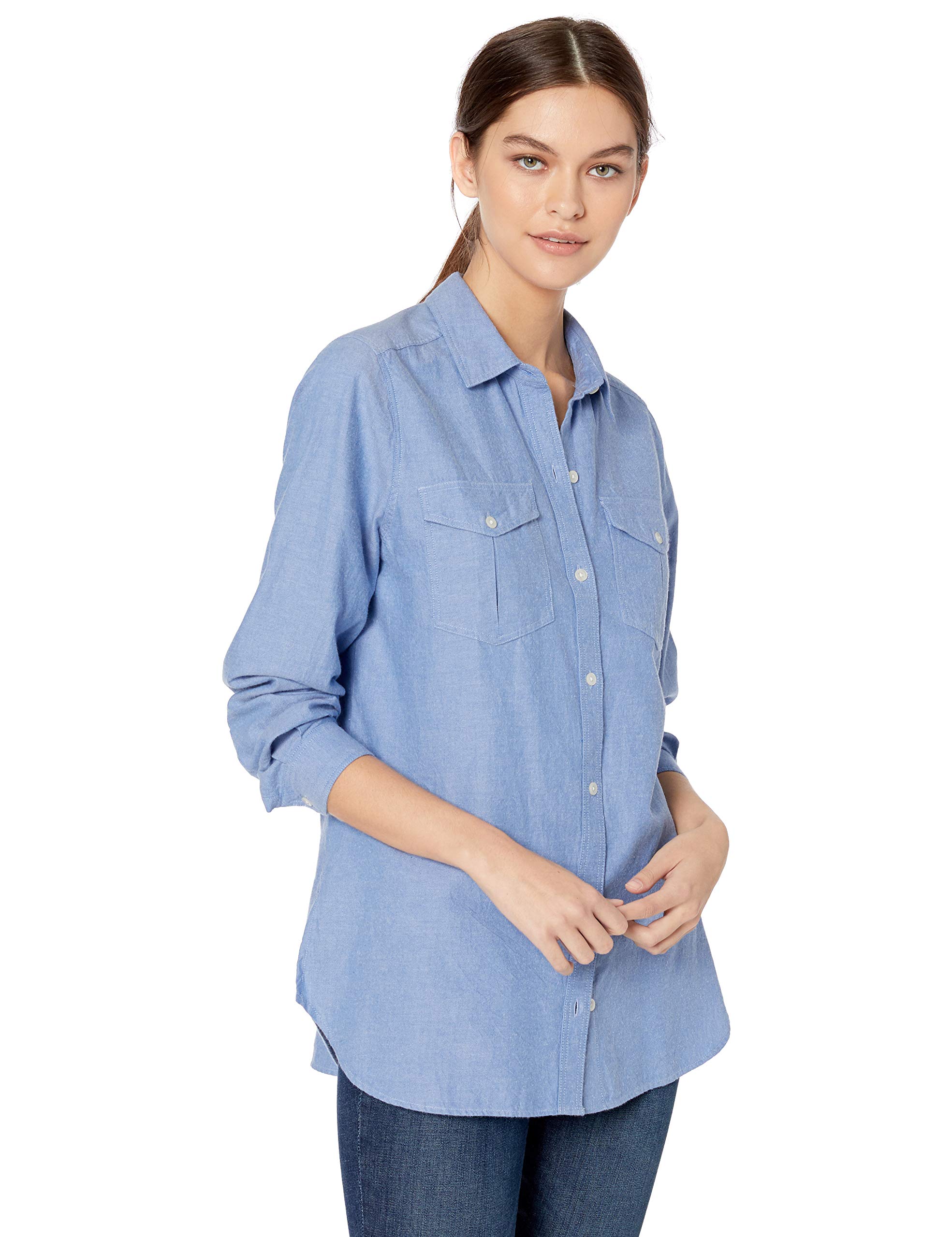 Book Cover Amazon Brand - Goodthreads Women's Brushed Twill Long-Sleeve Utility Shirt