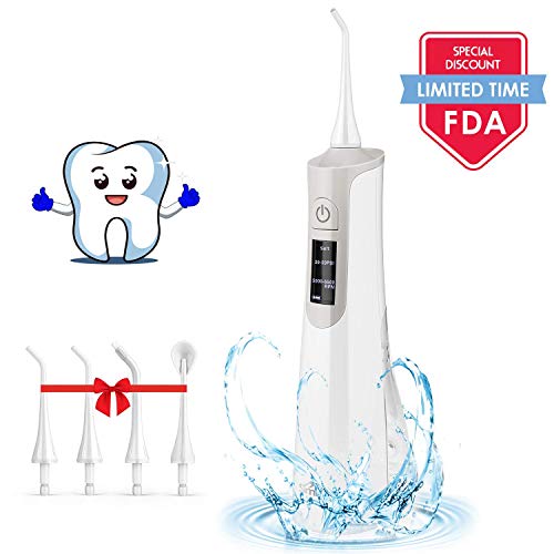 Book Cover SIMBR Water Flosser, Portable Cordless Rechargeable Oral Irrigator for Braces Cleaning & Dental Care, IPX7 Waterproof Teeth Cleaner with LCD Display and 3 Usage Modes