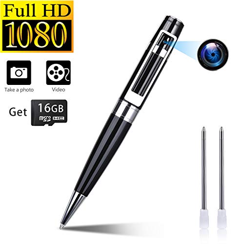 Spy Camera Pen Hidden Cameras Portable Video Recorder Mini DVR Meeting Pens Body Cam Built-in 16G Micro SD Card