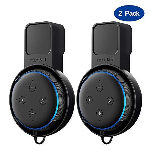 Book Cover [2 Pack] Proud Bird Wall Mount Outlet Holder Hanger for Echo Dot 3rd Generation, Sound Enhanced for Your Smart Home Speaker with Wire Saving Function