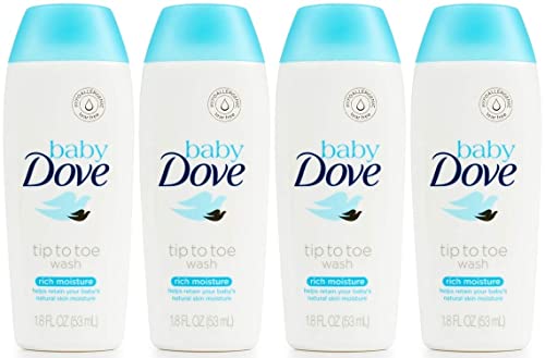 Book Cover Baby Dove Tip to Toe Wash, Rich Moisture, Travel Size, 1.8 Ounce (Pack of 4)