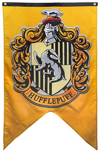 Book Cover Hogwarts School of Witchcraft Banner for Harry Potter Wizardry Flag Poster Wall Decals Magical Wizard School Crest Party Decoration (Hufflepuff)