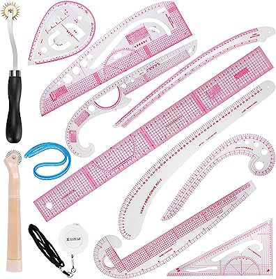 Book Cover DIY Sewing Ruler Tailor Set French Curve Ruler Accessories, 12 Stlye Plastic Curve Stick Pattern Design