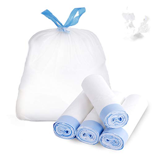 Book Cover Favored 4 Gallon Trash Bags,Garbage Bags Tall Strong Super-Thickened Drawstring Solid Small Trash Bags,Garbage Bags for Kitchen,Bathroom, Bedroom, Home, Office, Trash Cans 4 Gallon (48 Count-white)
