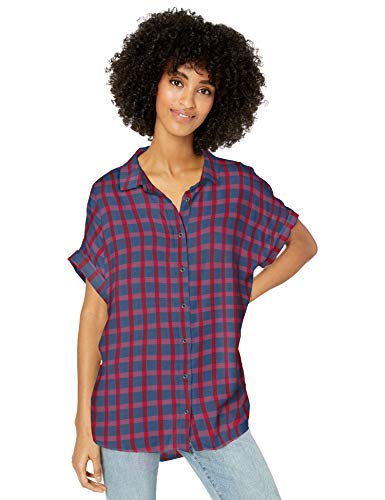 Book Cover Amazon Brand - Goodthreads Women's Modal Twill Short-Sleeve Button-Front Shirt