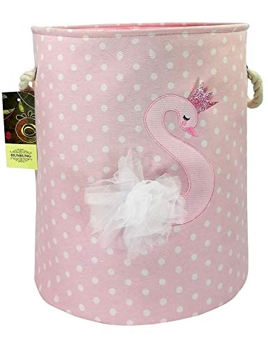 HUNRUNG Large Laundry Hamper,Cartoon Organizer Bin for Baby Nursery,Toys,Laundry,Baby Clothing,Gift Baskets (Swan)