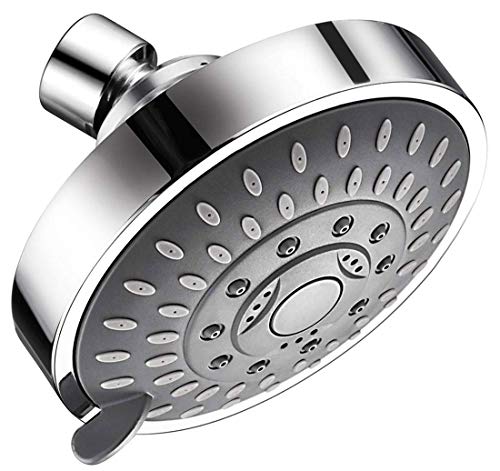 Tibbers High Pressure Shower Head,5 Settings Showerhead with Adjustable Metal Swivel Ball Joint,Excellent Shower Experience Even at Low Pressure and Water Flow (Brushed Nickel)