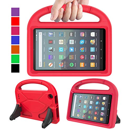 MENZO Kids Case for All-New Fire 7 Tablet (9th Generation - 2019 Release), Light Weight Shockproof Handle Stand Kids Friendly Case for Amazon Fire 7 2019 and 2017 (7" Display), Red