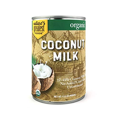 Nature's Greatest Foods, Organic Coconut Milk, No Guar Gum, Unsweetened, 13.5 Ounce (Pack of 12)