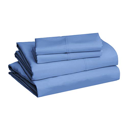Amazon Basics Lightweight Super Soft Easy Care Microfiber Bed Sheet Set with 14â€ Deep Pockets - Queen, Dutch Blue