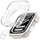 [2 Pack] Goton Bumper Case for Apple Watch 44mm, [No Screen Protector] Slim Soft TPU Shockproof Case Cover Bumper Protector Accessories for iWatch SE 3/SE 2/SE, Series 6/5/4, 44mm Clear+Clear