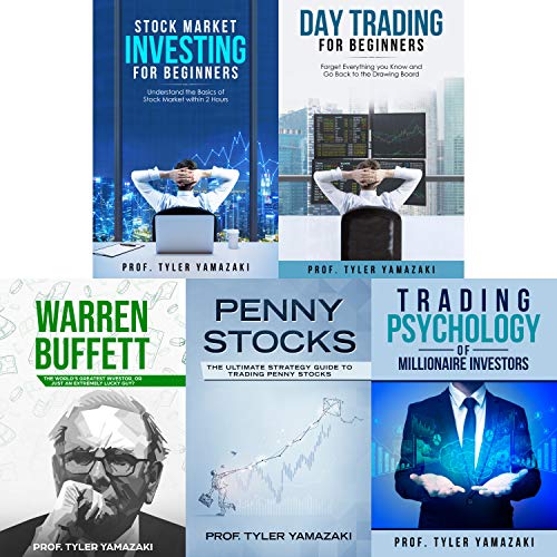 Book Cover Stock Trading Strategies: 4-Book Bundle - Stock Market Investing for Beginners + Day Trading for Beginners + Warren Buffett + Penny Stocks + BONUS Content: Trading Psychology of Millionaire Investors