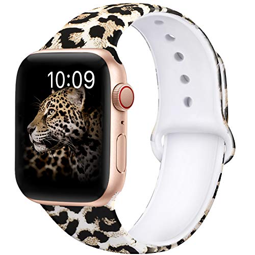 Book Cover OriBear Compatible with Apple Watch Band 40mm 38mm Elegant Floral Bands for Women Soft Silicone Solid Pattern Printed Replacement Strap Band for IwatchÂ Series 4/3/2/1 S/M Delicate Flower