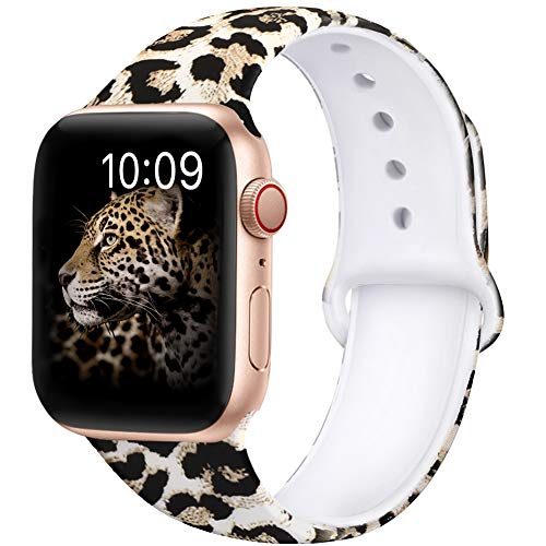 OriBear Compatible with Apple Watch Band 40mm 38mm Elegant Floral Bands for Women Soft Silicone Solid Pattern Printed Replacement Strap Band for IwatchÂ Series 4/3/2/1 S/M Delicate Flower