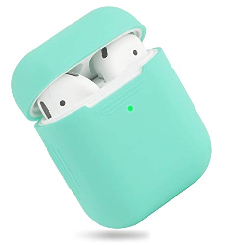 Book Cover EYEKOP AirPods Case, Premium Ultra-Thin Soft Skin Cover Compatible with Apple AirPods 2 & 1 - Mint Green
