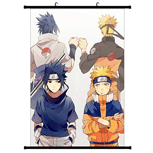Book Cover WerNerk Naruto Poster Fabric Scroll Painting Wall Picture Naruto Anime Characters Uchiha Itachi Sasuke Wall Scroll Hanging Decor(Available in Two Sizes)(S: 20X30 cm Style 6)