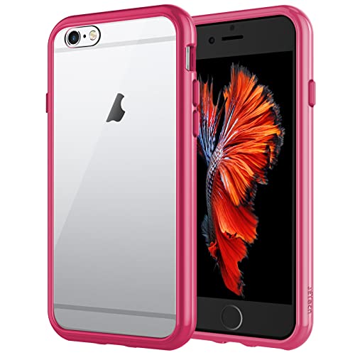 JETech Case for iPhone 6 Plus and iPhone 6s Plus 5.5-Inch, Shock-Absorption Bumper Cover, Anti-Scratch Clear Back (Red)
