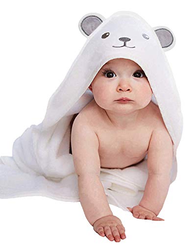 Book Cover Bamboo Hooded Baby Towel - Softest Hooded Bath Towel with Bear Ears for Babie, Toddler,Infant - Ultra Absorbent and Hypoallergenic, Natural Baby Towel Perfect Baby Shower Gift for Boy and Girl