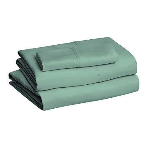 Amazon Basics Lightweight Super Soft Easy Care Microfiber Bed Sheet Set with 14â€ Deep Pockets - Twin, Emerald Green