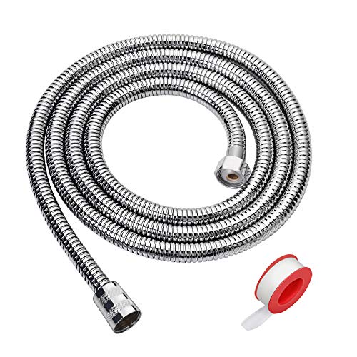 Blissland Shower Hose, 79 Inches Extra Long Chrome Handheld Shower Head Hose with Brass Insert and Nut - Lightweight and Flexible