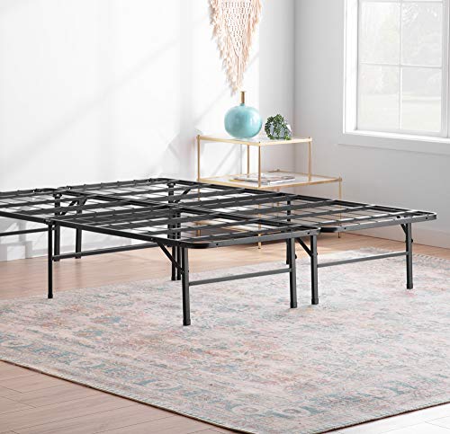 Book Cover Linenspa 14 Inch Folding Metal Platform Bed Frame - 13 Inches of Clearance - Tons of Under Bed Storage - Heavy Duty Construction - 5 Minute Assembly - Twin