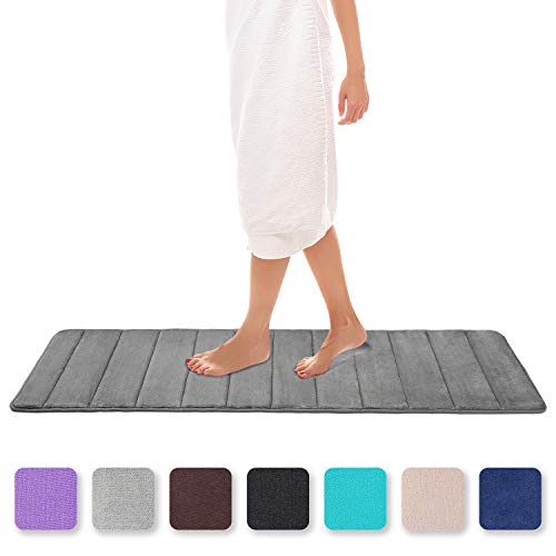 Book Cover Colorxy Memory Foam Bath Mat - Soft & Absorbent Bathroom Rugs Non Slip Large Bath Rug Runner for Kitchen Bathroom Floors 16