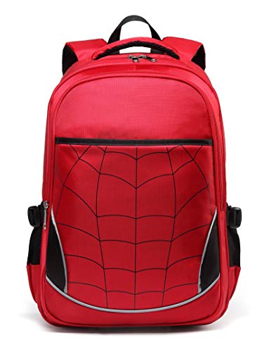 Book Cover Kids Backpack for Boys Elementary School Bags Durable Kindergarten Bookbags (Red)