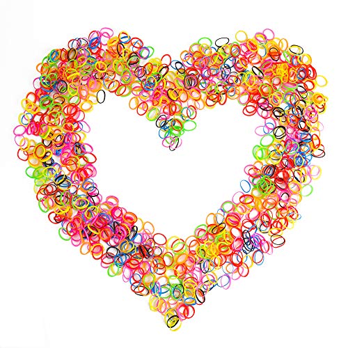 Mini Rubber Bands Hair Ties, 1000PCS Small Size Multiple Color Elastic Hair Bands Ties for Women，Girls or Toddlers