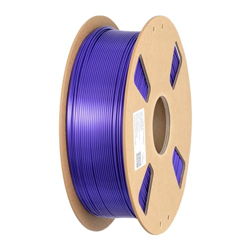 Silk Purple 3D Printer PLA Filament 1.75mm 1KG(2.2LB) Shiny Silky Purple Blue Printing Material Lilac Violet Mauve Lavender Pansy Orchid Amethyst Raisin Dark Reddish Purple Silk Red by HZST3D