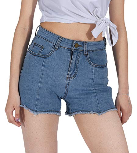 PHOENISING Women's Relaxed Short Shorts Stretch Denim Short Pants